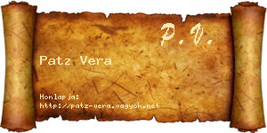 Patz Vera névjegykártya
